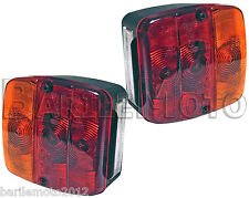 Coppia Fanale / Faro Posteriore Completo Carrello Appendice / Rimorchio Quadrato