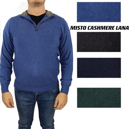 Pullover uomo con mezza zip