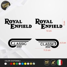 Kit 4 Adesivi Compatibili Royal Enfield - Stile Classic 350 Meteor per Fianchi
