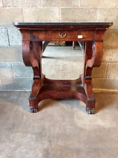 Antica ed Elegante Consolle Impero in Mogano e Piuma di Mogano - Restaurata