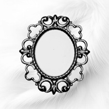 2 / 4 / 10 Base Ovale Argento 18x15mm in Acciaio vassoio cammeo castone cabochon