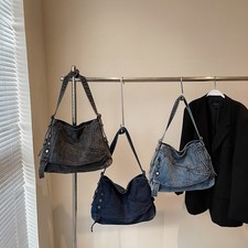 Borsa a tracolla in tela denim