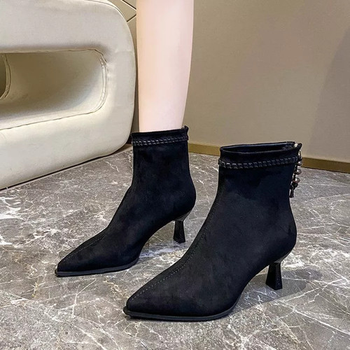 Stivaletti neri donna tacco - stivaletti,