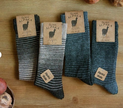Calze lana alpaca paia - calze,