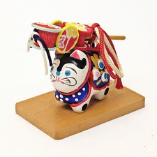Talismano batteria giapponese Hariko Inu cane miniatura Netsuke Den Den Daiko Lucky JP