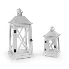 SET 2 LANTERNE IN LEGNO DA