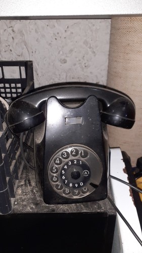 Telefono vintage disco nero - telefono,
