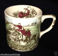 JOHNSON BROTHERS ENGLAND TALLY HO DEMITASSE TAZZA 4 OZ SCENA DI CACCIA CAVALLI CAVALIERI