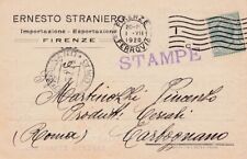 1920 Ditta ERNESTO STRANIERO Firenze cartolina pubblicitaria Importazione Lupini