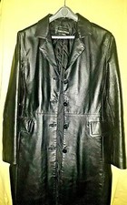 Giaccone nero in pelle