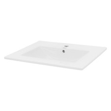 Lavabo di appoggio lavandino da incasso ceramica lavello rettangolare 610x465 mm