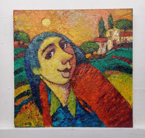 Paesaggio figura dipinto - figura,