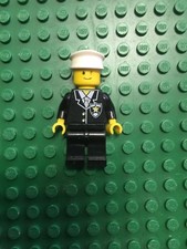 LEGO OMINO POLIZIOTTO POLICEMAN MINIFIGURE Cappello Divisa Nero Testa Torace Gam