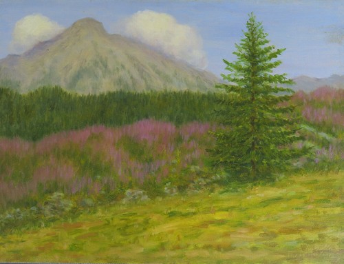 Vecchio quadro paesaggio - vecchio,