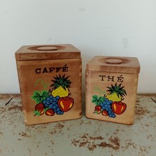 Set Contenitori Vintage Caffè & Thè In Legno 