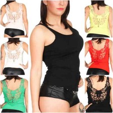 Top Senza Maniche In Pizzo All'Uncinetto Per Donne Sexy Stretch Racerback