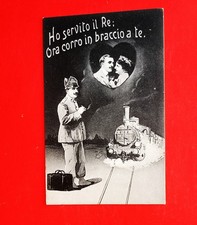 cartolina a tema congedo di fine naia periodo regio esercito