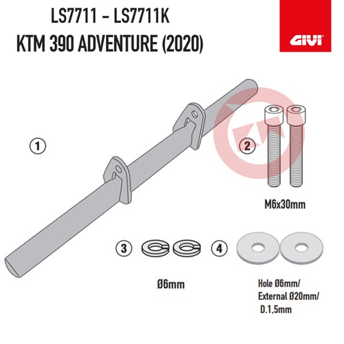 Kit attacchi givi ls7711 - attacchi,