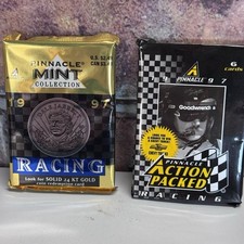 Confezione 97 monete e carte da corsa NASCAR Pinnacle come nuove più altre SIGILLATE!