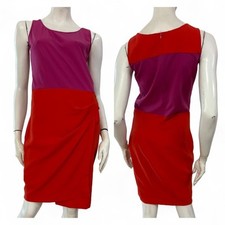 CNC Vestito abito bicolore fucsia rosso arancione Tg IT 42