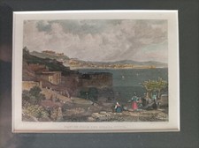 Rara. 1832  Antica incisione su acciaio Napoli dalla strada nuova