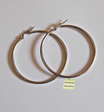 Coppia Orecchini donna acciaio anallergico cerchio diametro 45 mm Brand gioielli