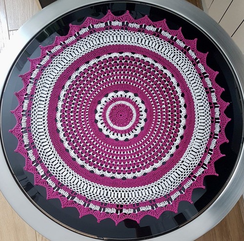 Handmade crochet doily - , 19”