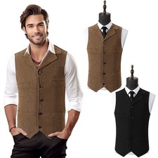 Gilet uomo retrò tweed gilet