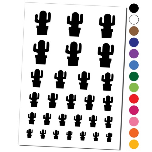 Cactus vaso set tatuaggio - set,