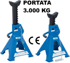     COPPIA CAVALLETTI FERVI SOLLEVA ALZA AUTO MOTO PORTATA 3 TONNELLATE TON CRIC