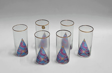 Linea Decor Servizio Cocktail Vetro italiano artigianale Lotto 6 Bicchieri Art