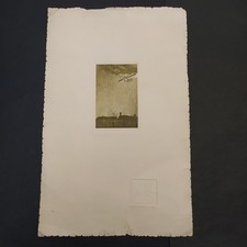 Incisione litografia aereo Caproni timbro a secco Senza Cozzar Dirocco Caproni