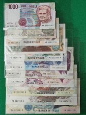 Banconote  completa Repubblica italiana da 1000 lire a 500000 lire Set...