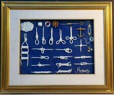 QUADRO MARINA CON NODI, CORNICE CON VELLUTO- VINTAGE. ROMANO. MARINAIO