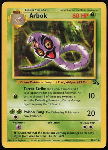 Pokemon tcg arbok lp - pokemon, 31/62