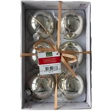 BOX 6 SFERE D 8CM VETRO SILVER