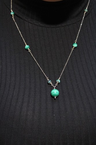 Collana rosario con - collana, malachite