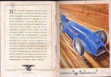 QUADERNO ANNI 30' MALCOM CAMPBELL RECORD VELOCITA' AUTO AUTARCHIA DAYTONA 