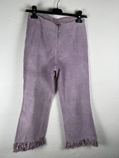 Conbipel Pantaloni Pelle Leather Trousers TG S Women's Violet Size Small Pants