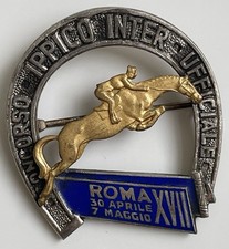 Distintivo Concorso Ippico Inter Ufficiale Roma 1939 Cavalli Equitazione