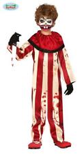 Costume pagliaccio assassino clown vestito horror bambino rosso a righe hallowee