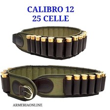 Cartuccera cal 12 calibro da caccia in pelle Cartucciera marrone 24 celle