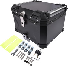 55L Bauletto per Moto, Alluminio Baule Da Moto Viaggiare Scatola Di Coda Con Blo