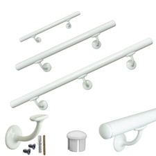 CORRIMANO A MURO PER SCALA INTERNA TUBO D.32MM MOD.V42R BIANCO