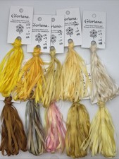 Gloriana Silk 10 nastri gialli tinti a mano (nuovi vecchio stock) vedi foto