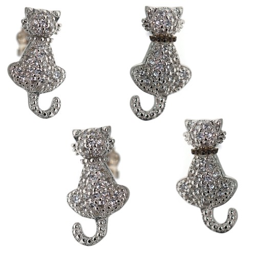Orecchini argento 925 gatto - orecchini,