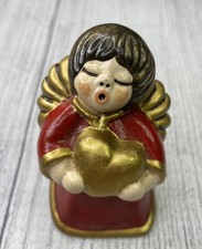 Statuina ceramica cuore oro angelo cantante Thun vintage anni 50 Italia cherubino natale