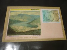 ITALIA 2001 Francobusta  seta Como 3 Varietà: retro viola + Stampa spost. a dx**