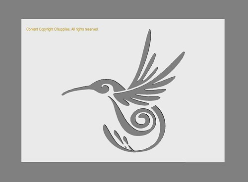 Mylar stencil humming bird - mylar, bird'