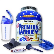 39,08 €/kg ++ Weider Premium Whey Protein lattina da 2,3 kg + BONUS I proteine in polvere Fit